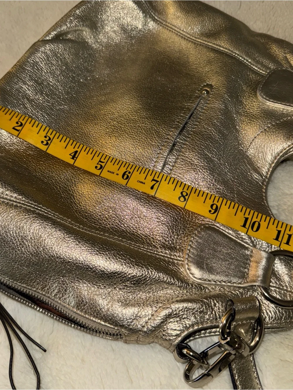b. makowsky Metallic Gold Leather Shoulder Bag